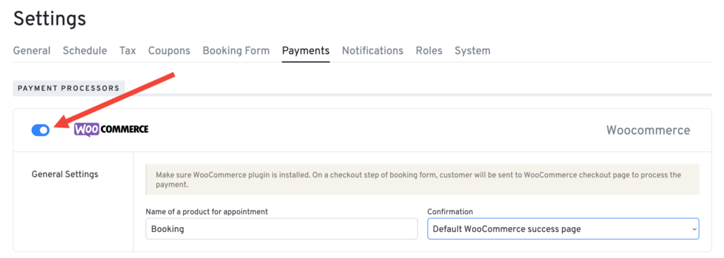WooCommerce Addon Setup enable woocommerce paymemt