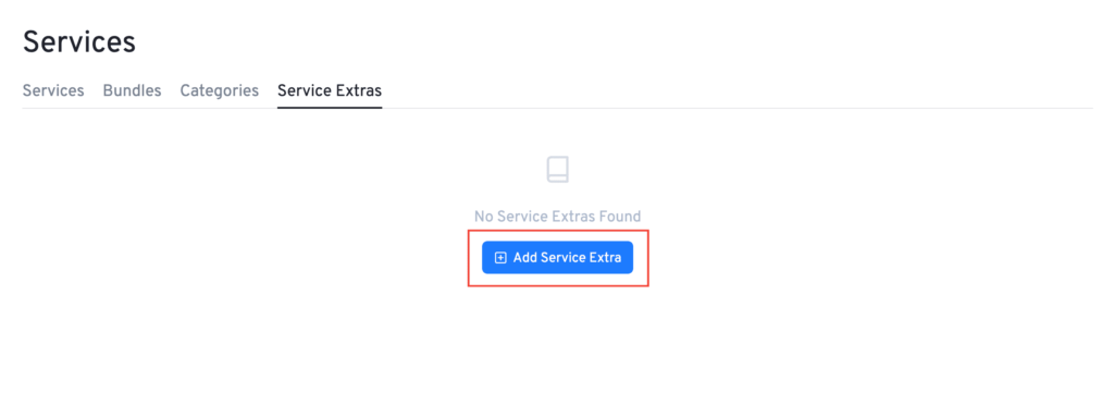 How to create Service Extras add service extra