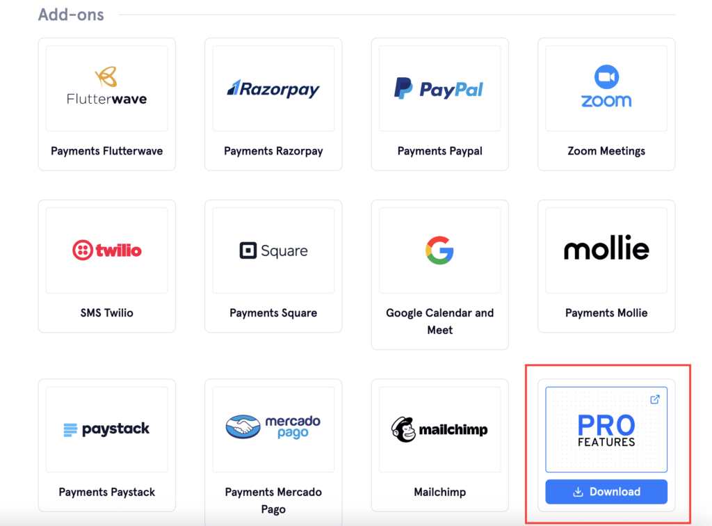 How to create Service Extras pro features add on