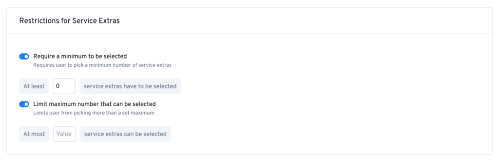 How to create Service Extras service extra options