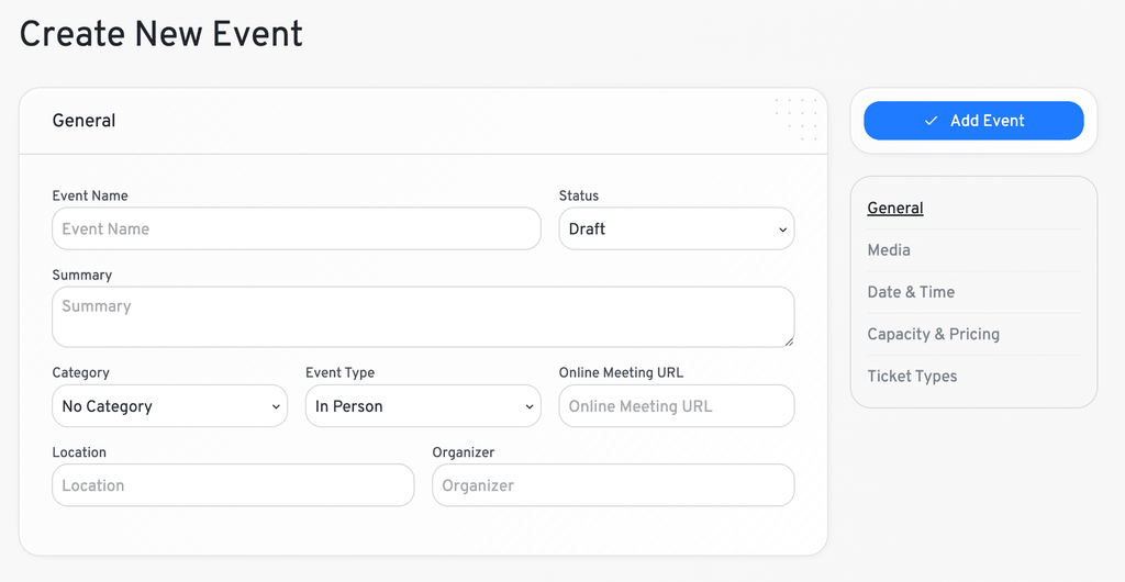 add event basic data