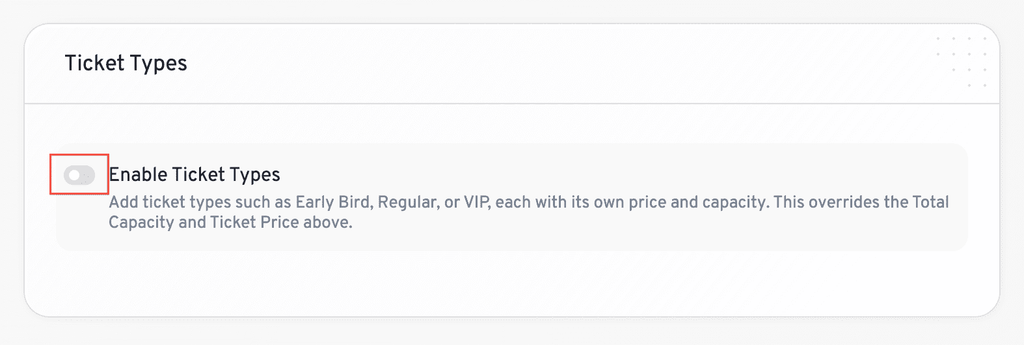 enable ticket types
