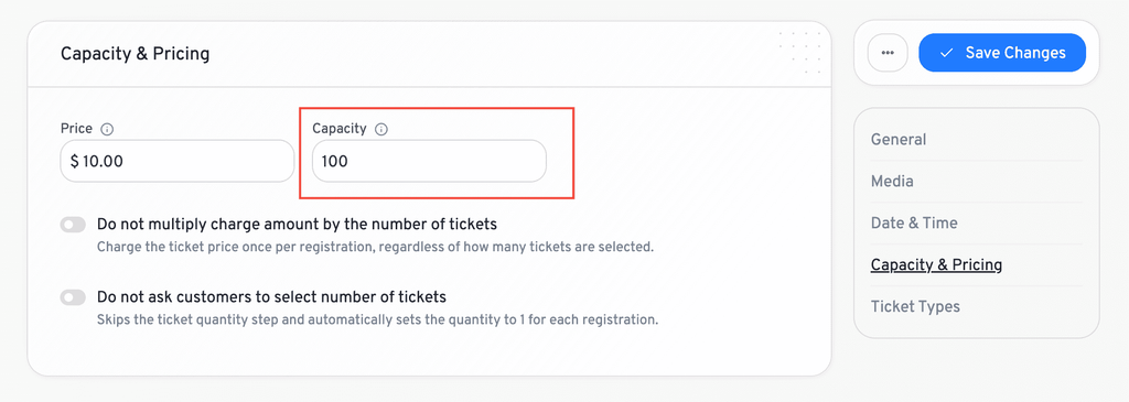 event capacity