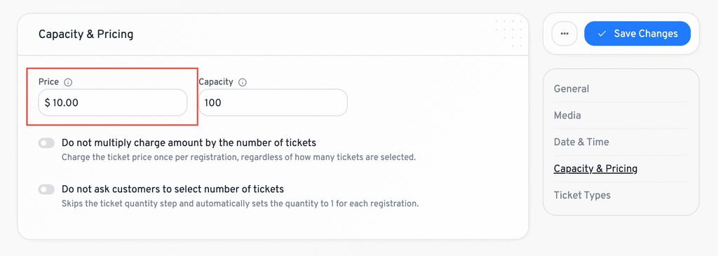 event price