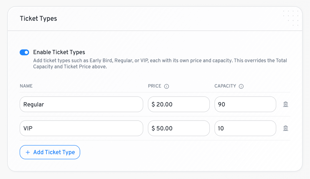 ticket type full