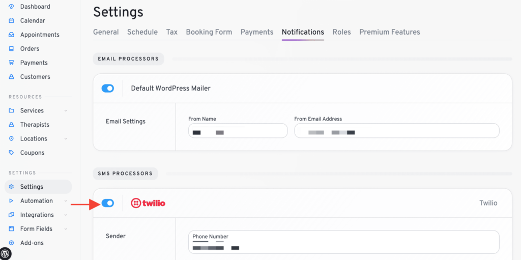 enable twilio