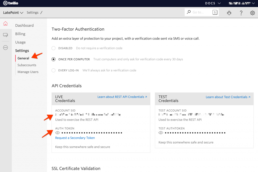 twilio api credentials