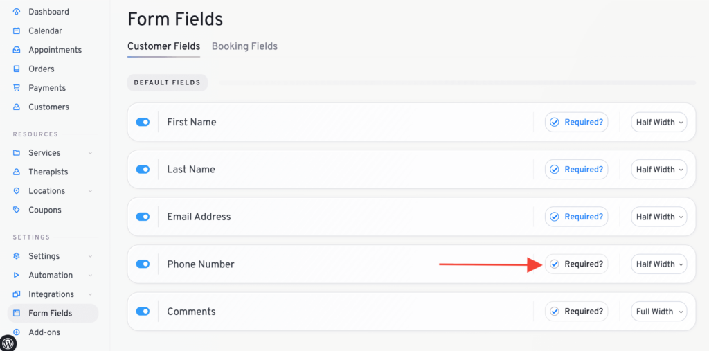 phone number required