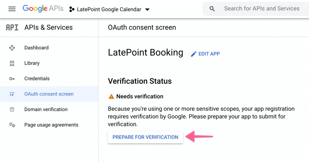 Google Calendar Connect shows app is not verified message google verification 4
