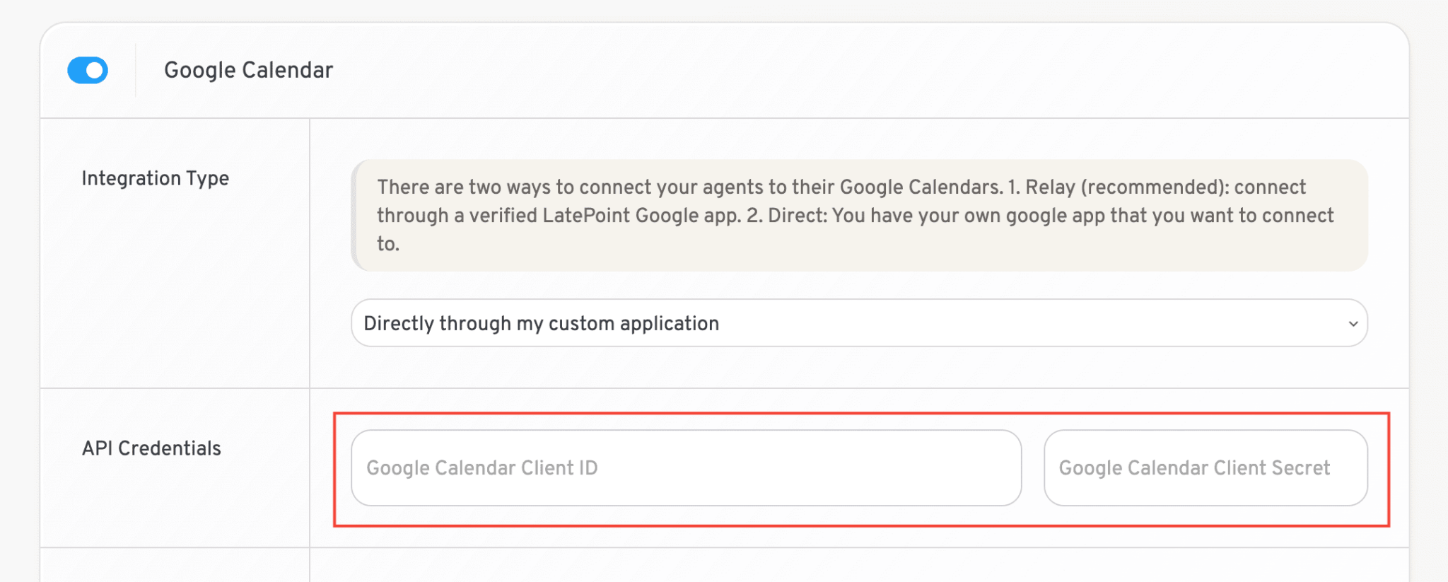 self hosted gcal api setup