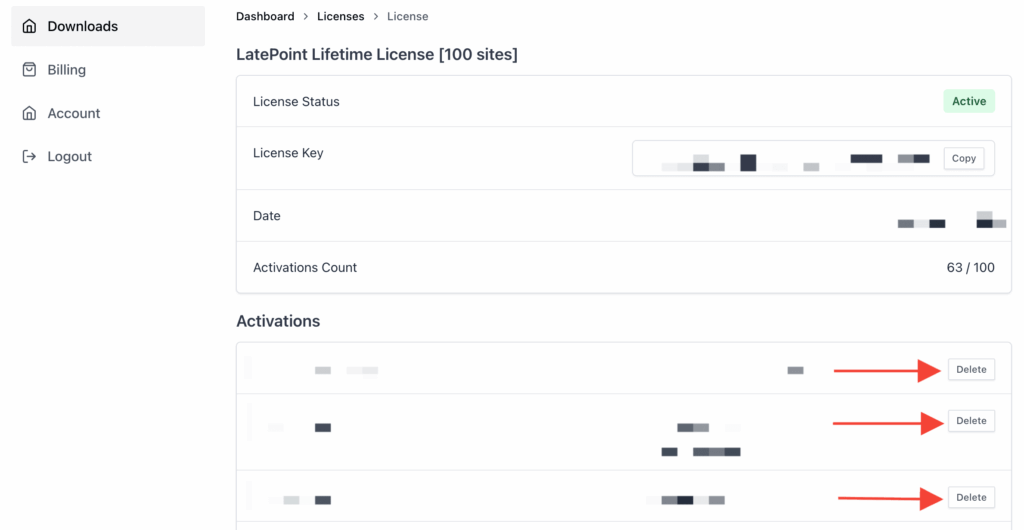 latepoint license deactivation
