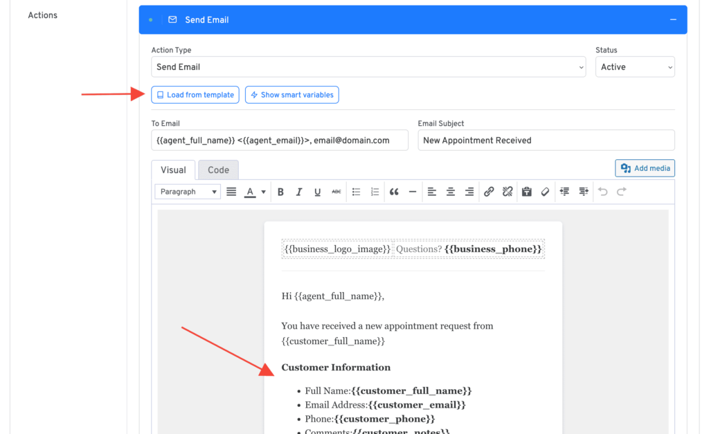 latepoint workflow notification content