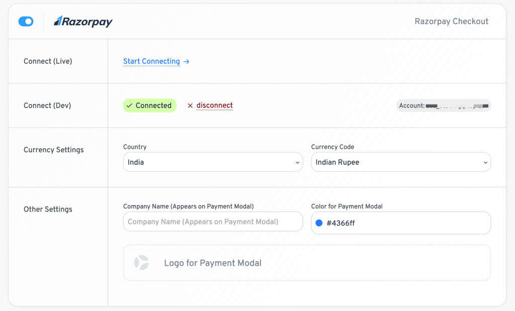 razorpay connected