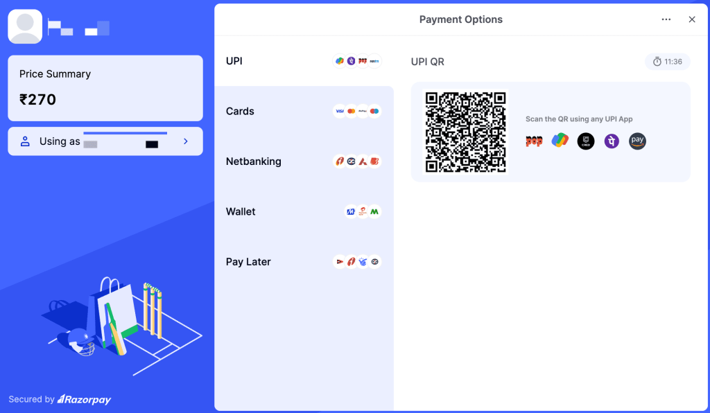 razorpay payments ui