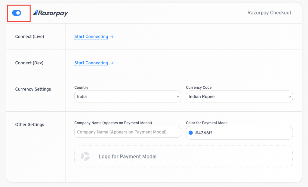 razorpay enable ui