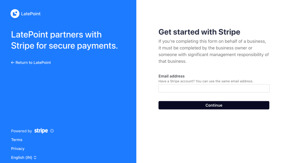 Setting up Stripe Connect payment processor in LatePoint stripe connect login